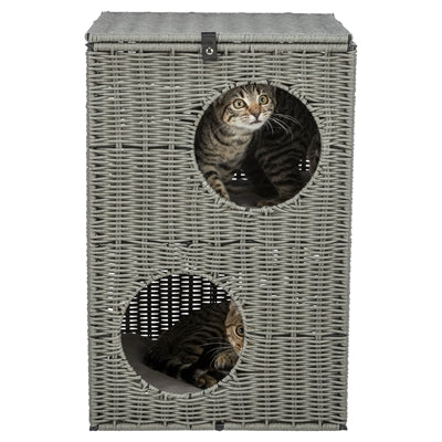 Trixie Kattenmand Amalia Hoekig Polyrattan Grijs